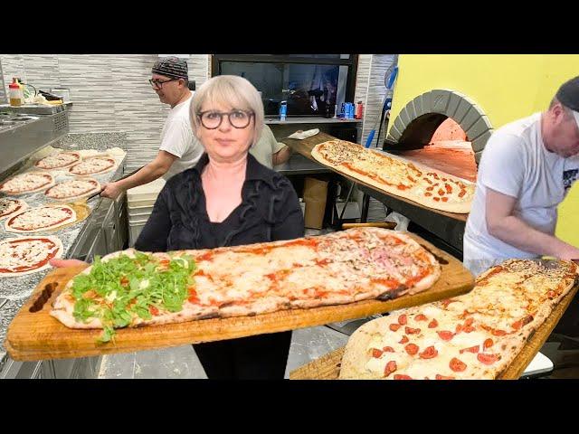 Huge Pizzas OVER 3 FEET Wide Baked Without Stops at “Vico Equense” Pizzeria in Italy!