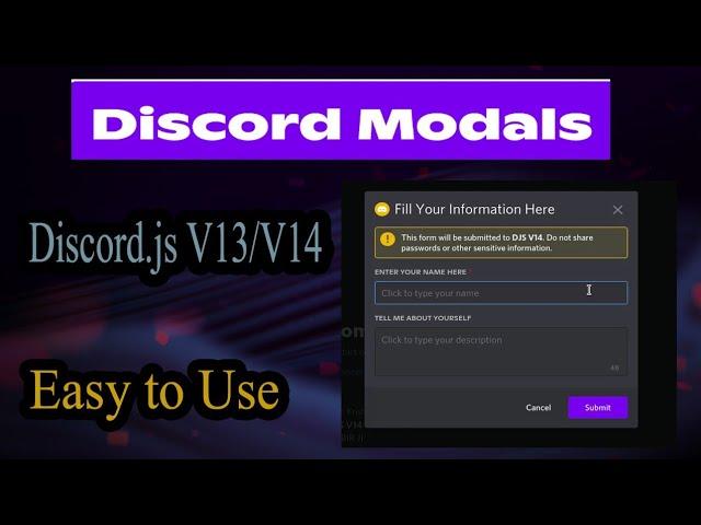 Discord Modals Full Explained Tutorial Discord.js V14 | New Discord.js V14 Update | Discord Forms