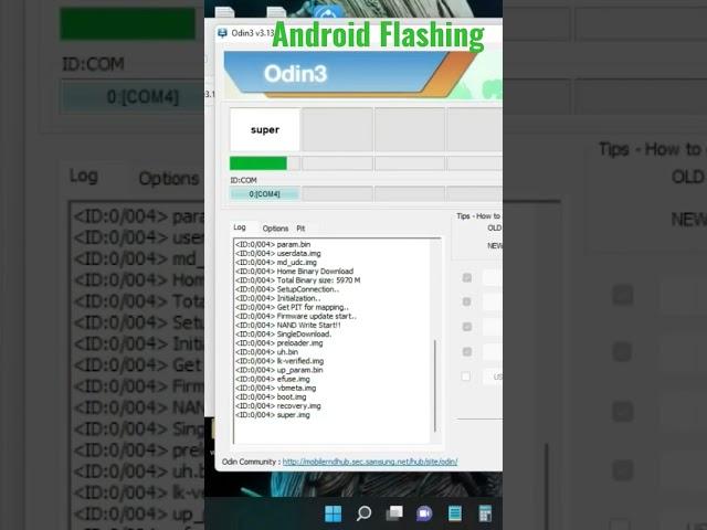 Simple process of flashing Samsung Android OS (operating system) with Odin #diy #shorts #repair