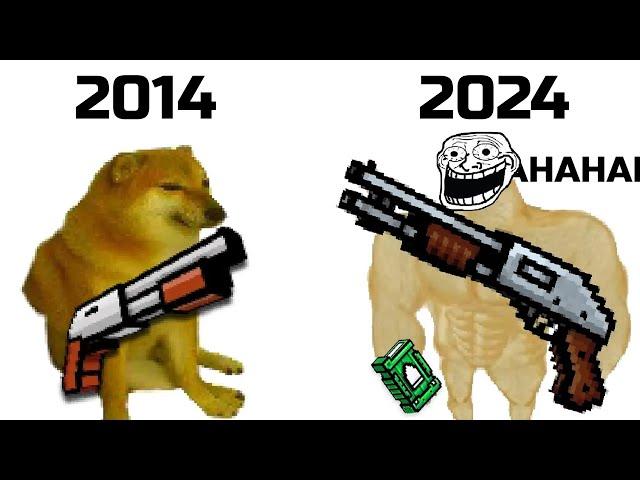 Noob Shotgun 2014 vs 2024 Pixel Gun 3D