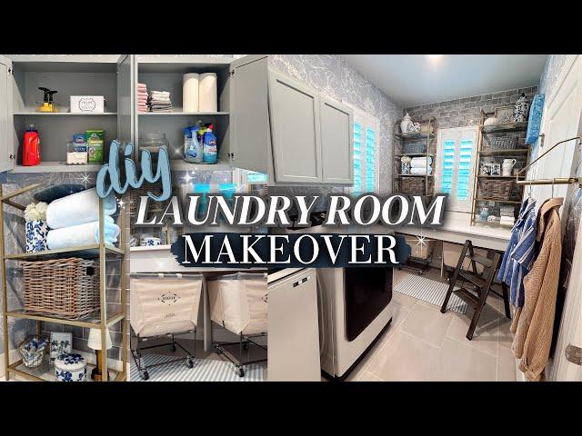 EXTREME LAUNDRY ROOM MAKEOVER!  DIY ORGANIZATION AND DECORATE WITH ME