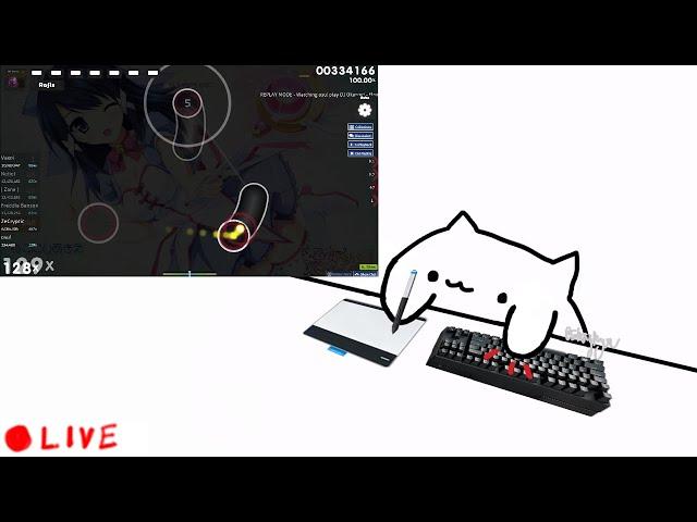 Real time Bongo Cat cam for osu! (+ software download in description)