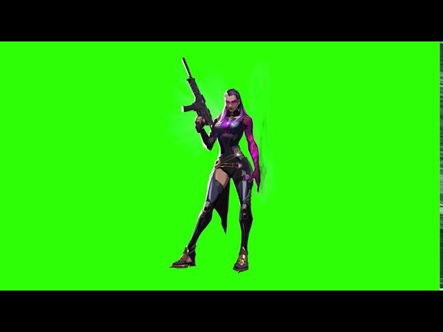 4k/60fps Reyna Character Animation with green screen - Valorant Assets