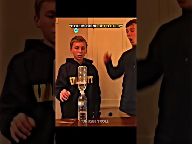 Others doing bottle flip vs this baby ️ | #trollfaceedit #skulledit #aura