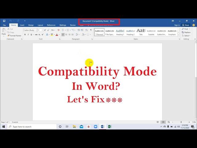 How To Turn Off Compatibility Mode In Word Windows 10 || Word, Excel, PowerPoint