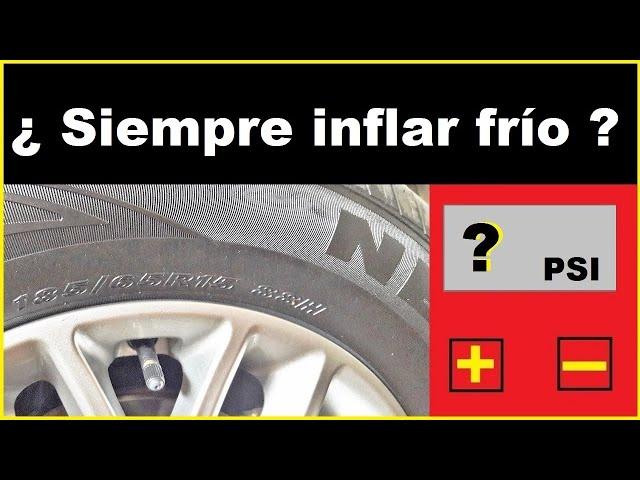 Inflar neumáticos en frío siempre. Presión correcta de neumáticos del auto. Calibrar neumáticos.