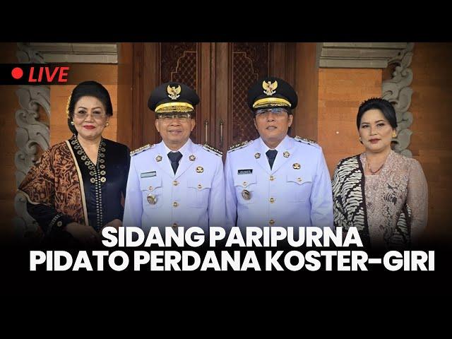 LIVE Sidang Paripurna Istimewa DPRD Bali, Pidato Perdana Koster-Giri