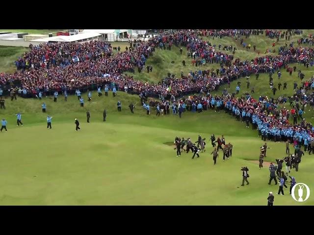 The Open winners walk up the 18th