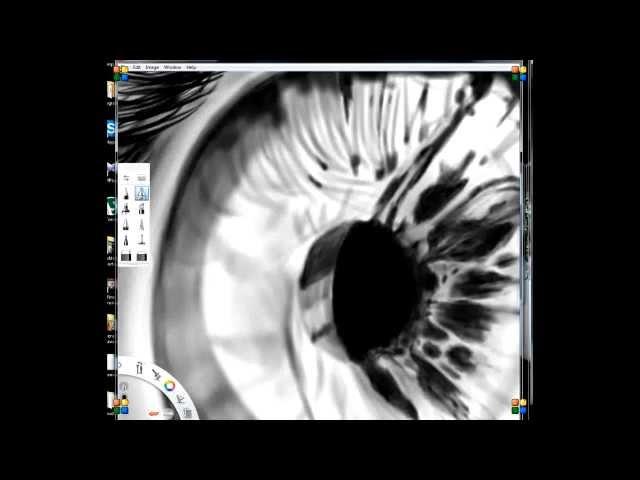 Drawing eye using Tablet Genius G-Pen F610 and SketchBook Pro 6