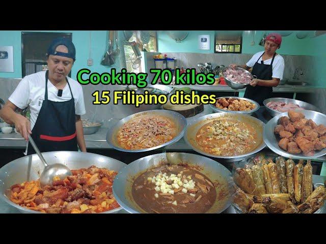 Cooking 70 kilos,15 putahe | Mga lutong pinoy