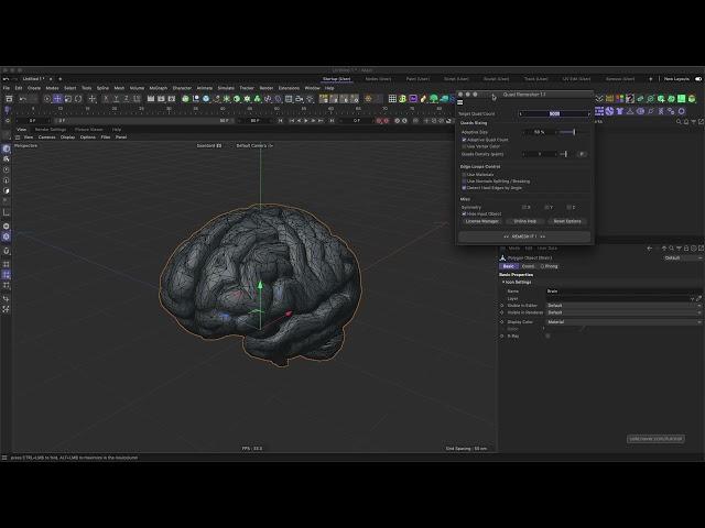 C4D - Test for QuadRemesher v1 1 Fix To C4D R25