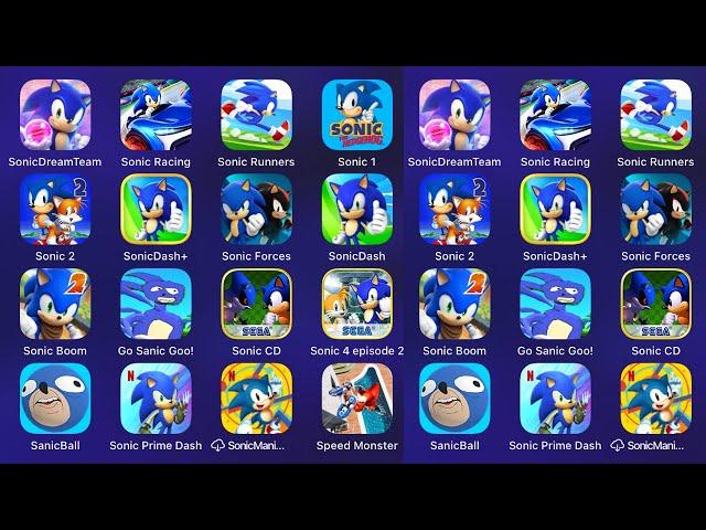 Sonic 1,Sonic Forces,Sonic 2,Sonic Dash,Sonic Racing,Sonic Runners,Sonic Forces,sonic dream team