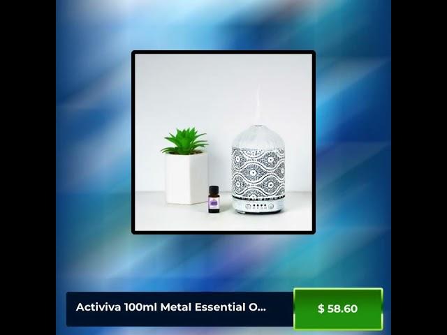 activiva 100ml Metal Essential Oil and Aroma Diffuser-Vintage White