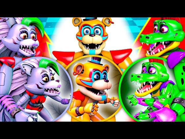 Baby Freddy vs Baby Roxanne Wolf vs Baby Monty - Sad Story - Fnaf Security Breach Animation SFM