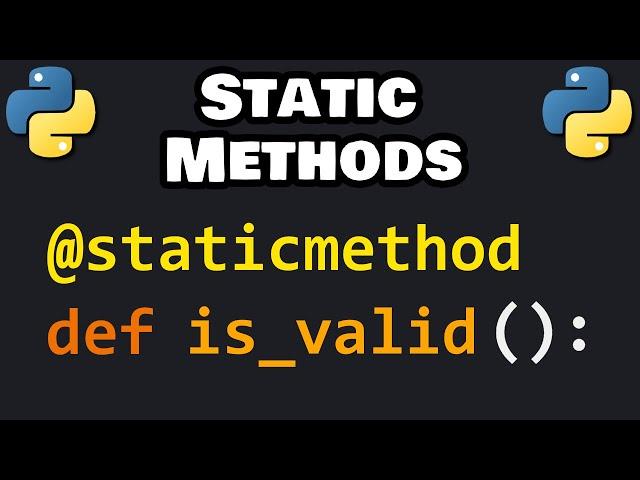 Learn Python STATIC METHODS in 5 minutes! 