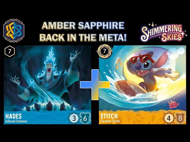 🟡 AMBER SAPPHIRE DECK PROFILE - META AGGRO RAMP - Shimmering Skies Set 5 Disney Lorcana