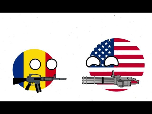 Contryballs animatie|America si Romania se lauda cu armele lor.