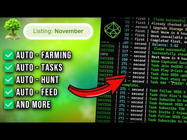 SEED  Automation Script -  Auto-Complete Tasks, Auto-Hunt, Auto-Feed & MORE - SEEDCOIN Telegram