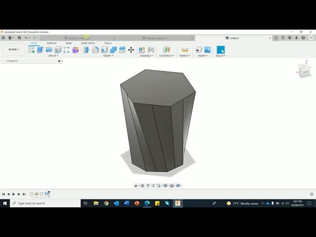 Fusion 360 polygon Lampshade using loft -v2