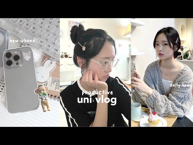 productive uni vlog: iphone 15 pro unboxing, saying goodbyes, scalp massage, uni presentations