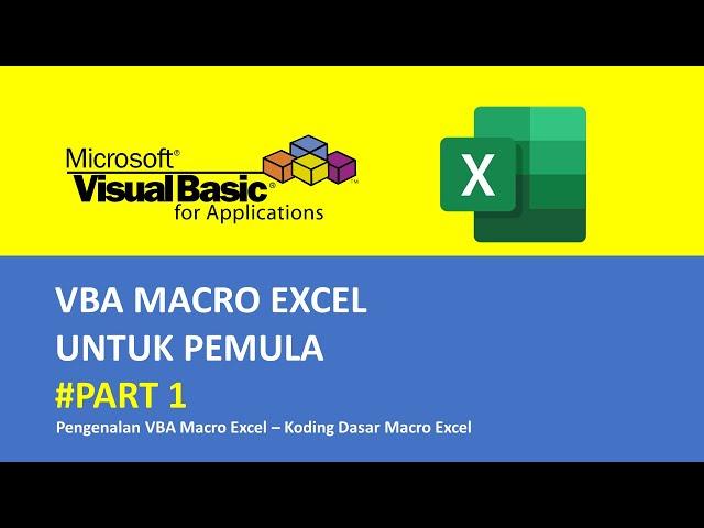 Belajar VBA Excel Part 1 - Pengenalan VBA Excel, Koding Dasar Macro Excel