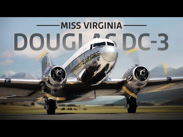 EPIC ARRIVAL & TAKEOFF OF THE ICONIC DOUGLAS DC-3 "MISS VIRGINIA" AT SALZBURG AIRPORT