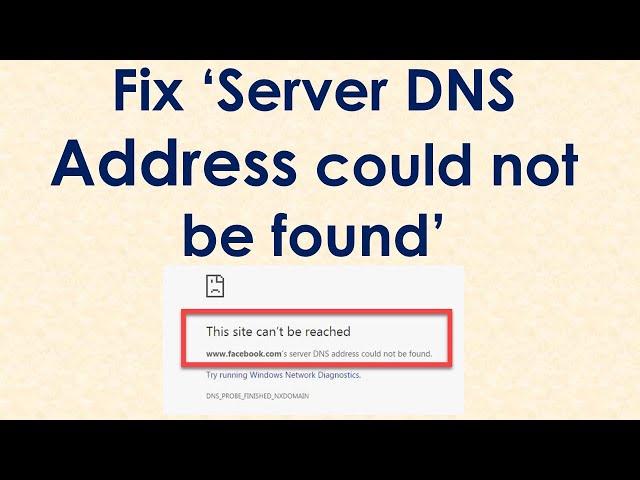 Fix server dns address could not be found