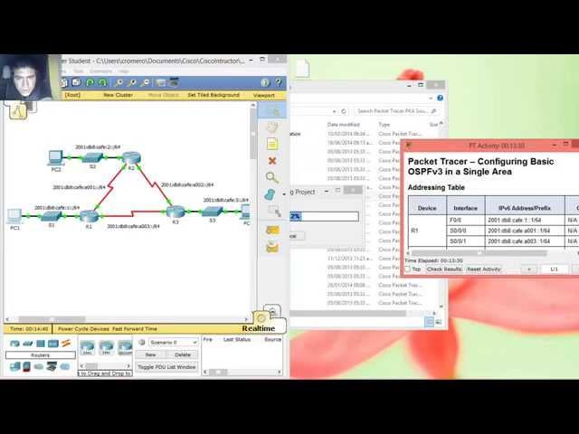 8.3.3.5 Packet Tracer - Configuring Basic OSPFv3 in a Single Area