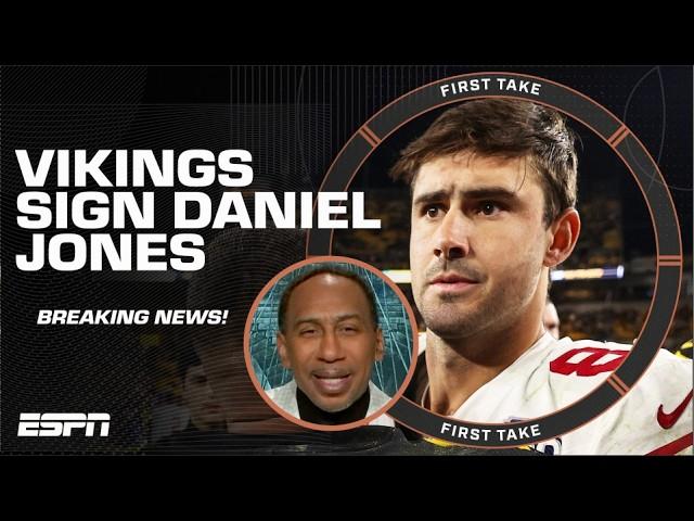 Stephen A. admits he’s NOT IMPRESSED with the Vikings signing Daniel Jones! | First Take