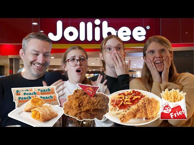 Canadian Family FIRST TIME TRYING Jollibee! Ft. Spicy Chicken Joy