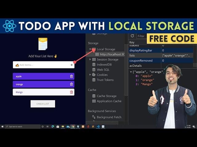  Building a Todo List App Project with Local Storage in React JS  & Hooks in 2021