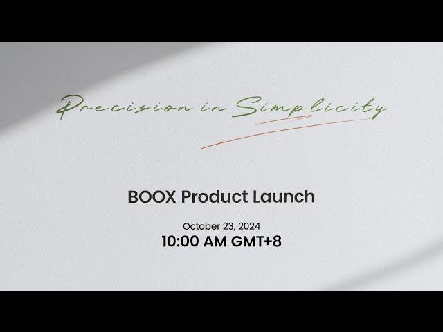 BOOX Product Launch Event October 2024