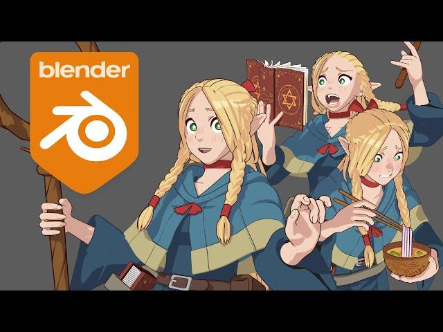 Blender3.5 character modeling timelapse - Marcille - Delicious in Dungeon(Dungeon meshi)