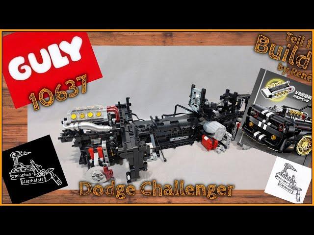 Dodge Challenger, ein Matt schwarzes Muscle Car mit 17 Power Functions | Teil 1 | Guly 10637