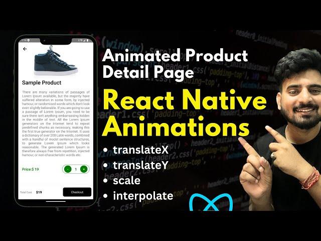 Let's Build  Animated Product Detail Page - React Native | Engineer Codewala