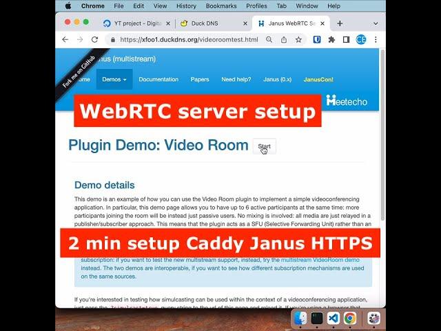 WebRTC Linux server setup in two minutes. Thanks: Janus Caddy #ubuntu DigitalOcean Duckdns #shorts