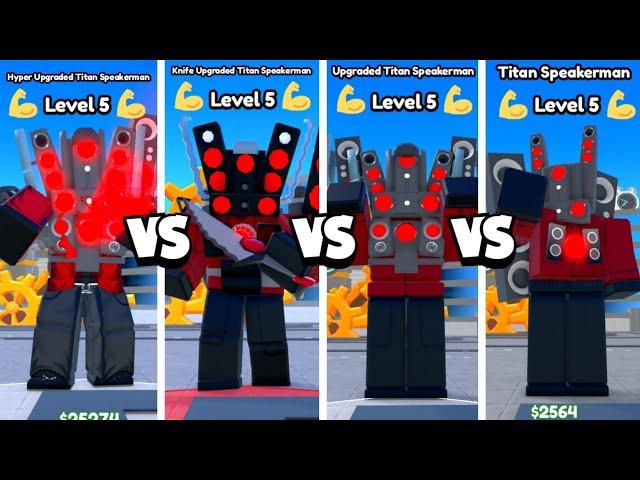 HYPER vs KNIFE vs UPGRADED vs TITAN SPEAKERMAN!  | Toilet Tower Defense Roblox