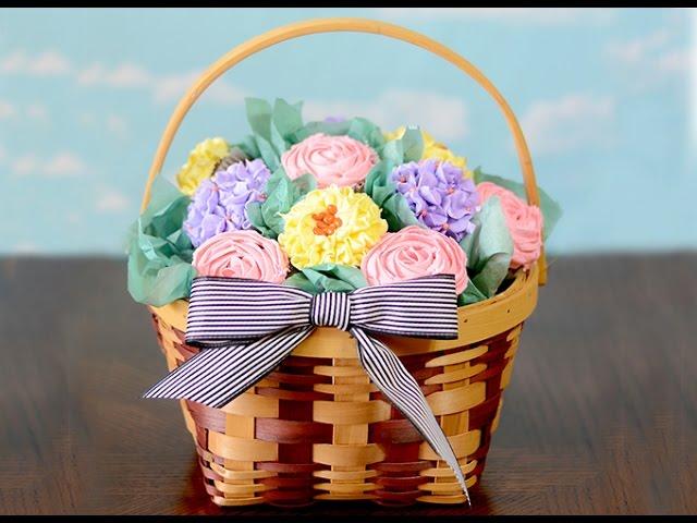 How to Make a Cupcake Bouquet Basket