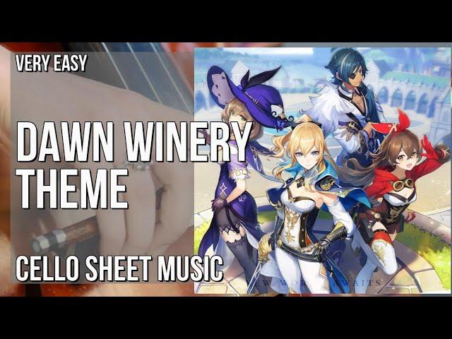 Cello Sheet Music: How to play Dawn Winery Theme (Genshin Impact) by Yu Peng Cheng