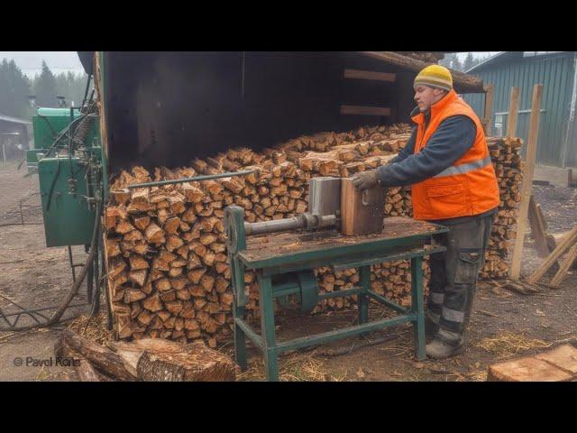 Fastest Automatic Firewood Processing Machine | Homemade Modern Wood Cutting Chainsaw Machines #3