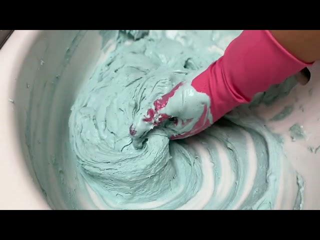 Thick paste & Handmixing #asmr #comet #spongesqueeze