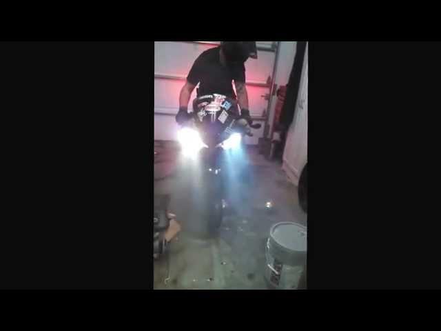 Just acting a fool doing a burnout in the garage