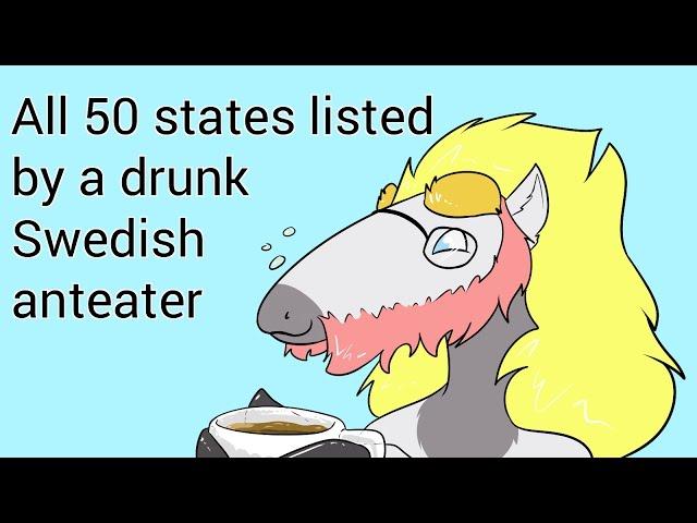 50 states as read by a swedish anteater