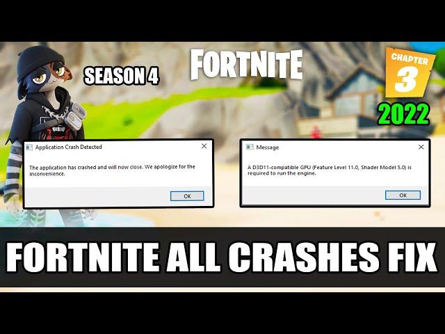 How To Fix Fortnite Chapter 3 Season 4 Application Crash Detected and Fix A D3D11-compatible GPU