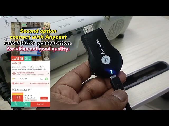 Huawei  matepad 11.5 2023, connect to projector with cable and anycast.