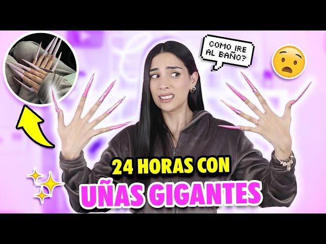 24 HORAS CON UÑAS GIGANTES ¿COMO FUI AL BAÑO? | Claudipia