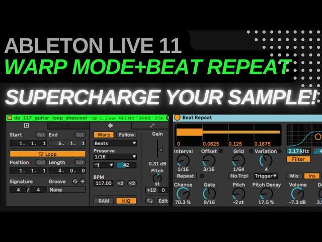 Supercharge your boring samples using Ableton´s beat repeat and beat warp mode. #shorts