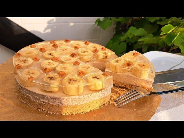 ВСЕ ПРОСЯТ  РЕЦЕПТ Чизкейк без выпечки с бананами и желе / banana no bake cheesecake