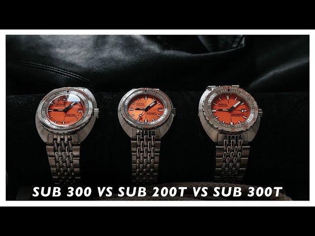 What are the differences between the DOXA SUB 200T, SUB 300T & SUB 300?