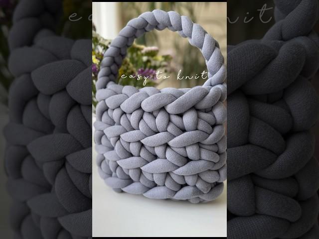 Сумка из толстой пряжи Marshmallow #knitting #knittingdesign #сумкаженская